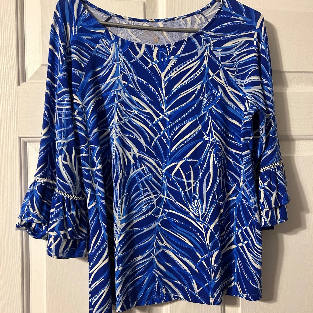 Lily Pulitzer 3/4 Ruffle Sleeve Blouse